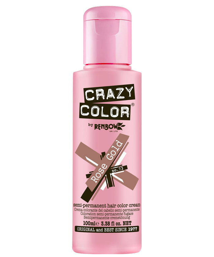 Hair color cream bottle, rose gold pink, Crazy Color by RENBOW, 100 ml