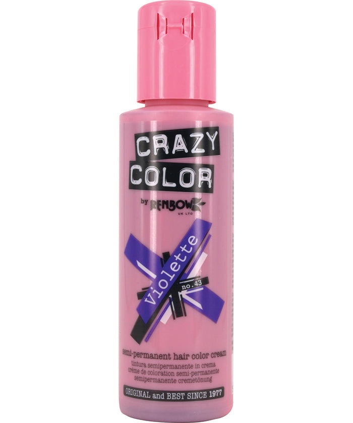 Violette semi-permanent hair color dye, 100 ml bottle with pink label