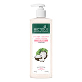 Body lotion bottle with pump, creamy beige, BIOTIQUE label