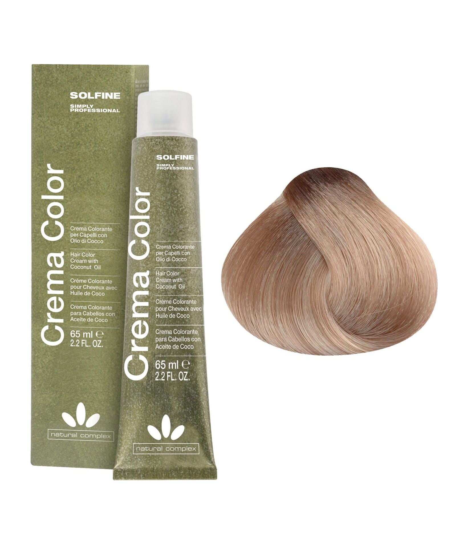Hair color cream tube and box, ash blonde (65 ml)