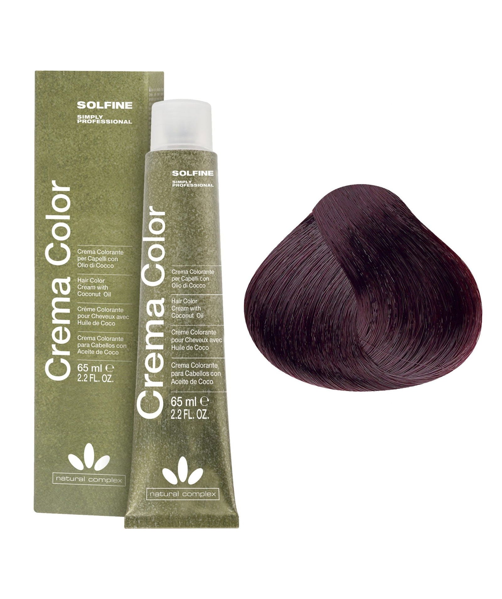 Hair color cream tube with box, dark mahogany chestnut, 65 ml