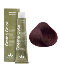 Hair color cream tube and box, light chestnut mahogany brown shade, 65 ml