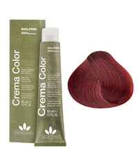 Hair color cream tube and box with deep red hair color swatch, 65 ml