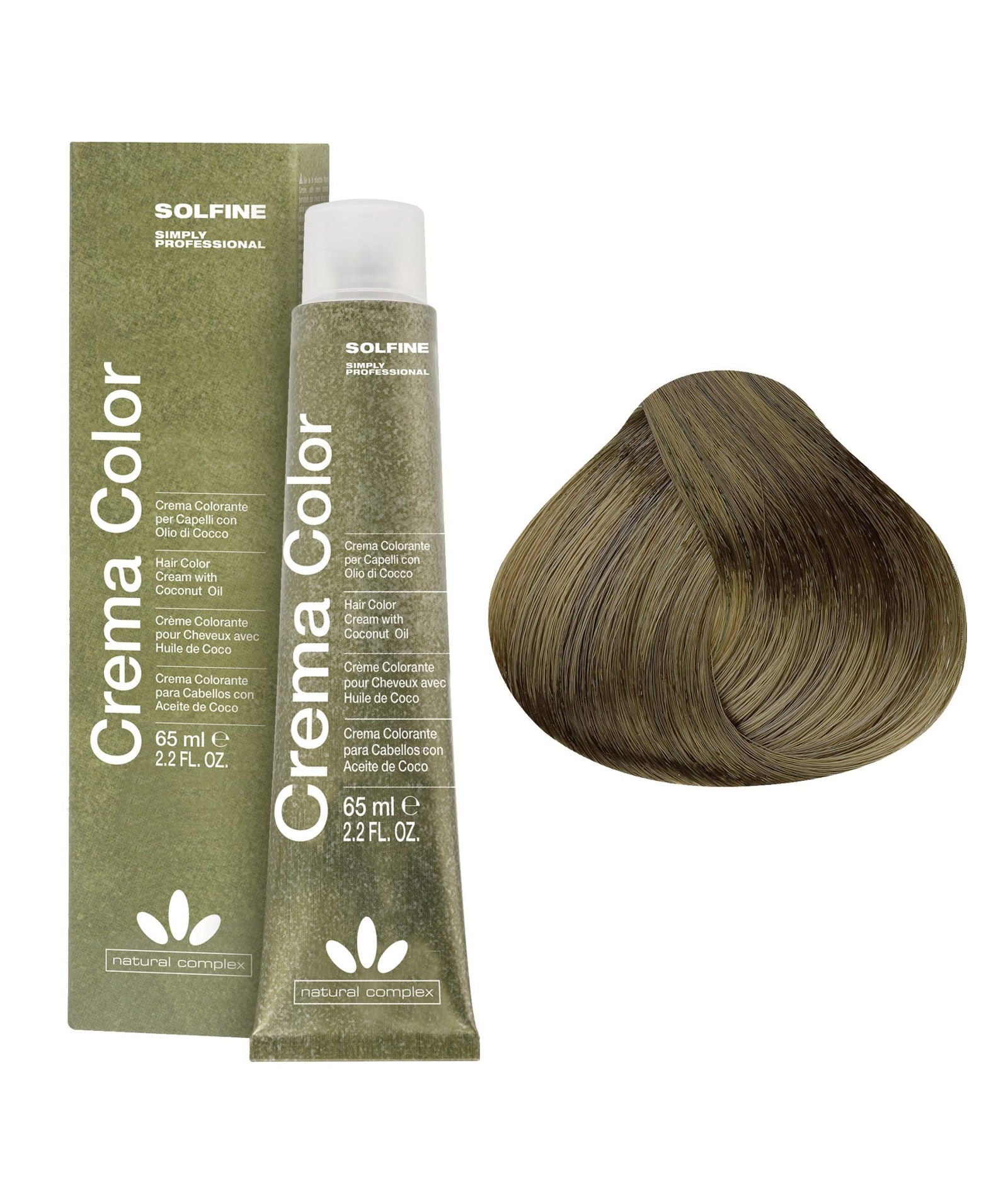 Solfine hair color cream tube and box, dark blonde 6N, 65 ml