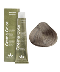 Ash blonde hair color cream tube and box, 65 ml; cap on tube