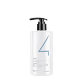 KOBO curl defining shampoo bottle with black pump, white with blue logo