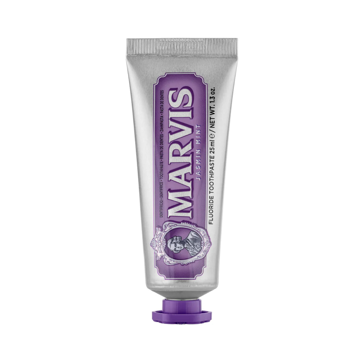 Marvis toothpaste tube with purple cap, 25 ml