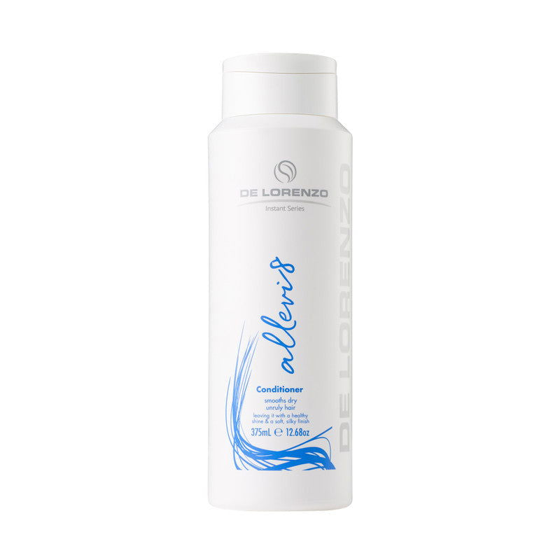 DE LORENZO Instant Allevi8 conditioner bottle, 375 mL, white with blue label