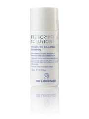 DE LORENZO moisture balance shampoo bottle, 60 ml, white bottle with label