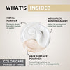 Creamy hair mask texture in hands with smooth white paste