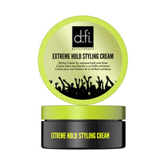 d.f.i extreme hold styling cream jar, lime lid, black label