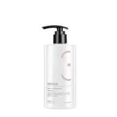 KOBO damage repair shampoo bottle with black pump and white label