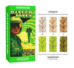 Neon green semi-permanent hair colour box labeled ADRENALINE by Danger Jones