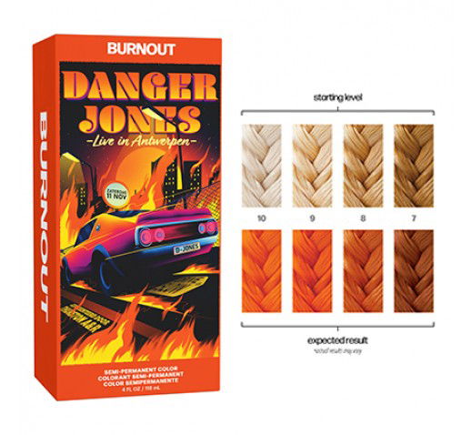 Semi-permanent hair color box and shade chart, Burnout orange