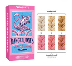 Semi-permanent hair colour box in light pink with swatch chart