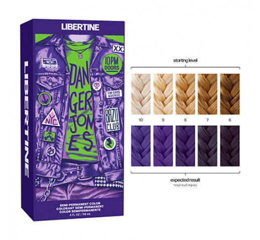 LIBERTINE semi-permanent hair colour box, Violet shade, 118 ml