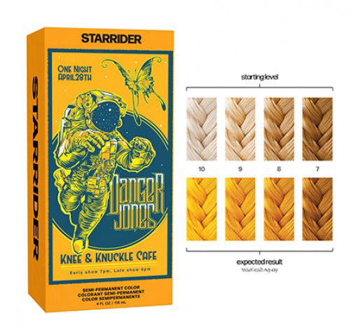 Danger Jones semi-permanent hair color box, Light Peach, 118 ml, with swatches