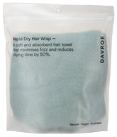 Davroe rapid dry hair wrap, light blue absorbent towel pouch with hanging hole