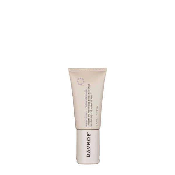 Cream shampoo tube with Davroe branding and Blonde Senses text