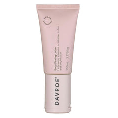 Davroe body firming lotion tube, light pink squeeze tube with flip-top cap, 100 ml