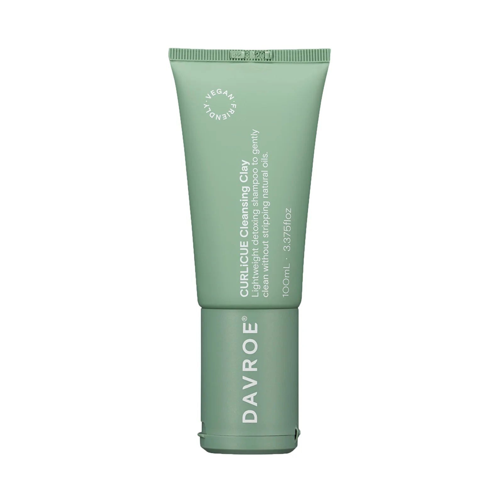Davroe cleansing clay shampoo tube, green squeeze bottle