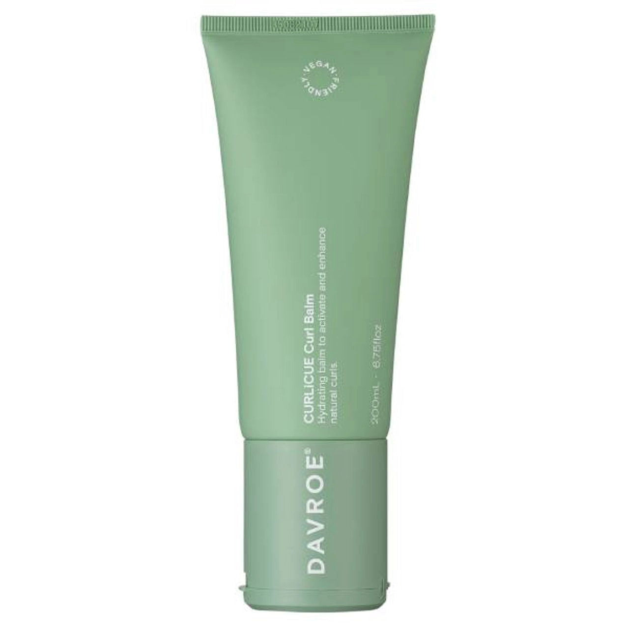 Davroe CURLiCUE curl balm tube, green squeeze container with white logo, 200 ml