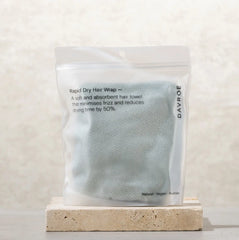 Davroe rapid dry hair wrap pouch, light blue towel shown front view