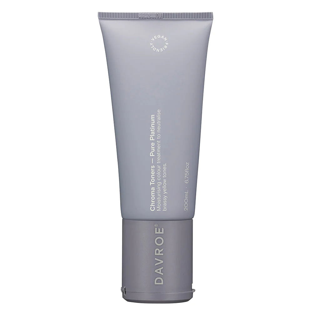 Davroe Chroma Pure Platinum Toner squeeze tube, gray plastic with flip-top cap