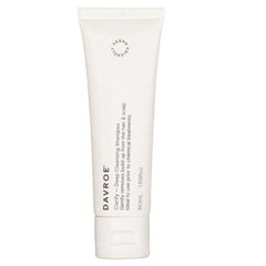 Davroe Clarify cleansing shampoo tube, white squeeze bottle with flip-top cap