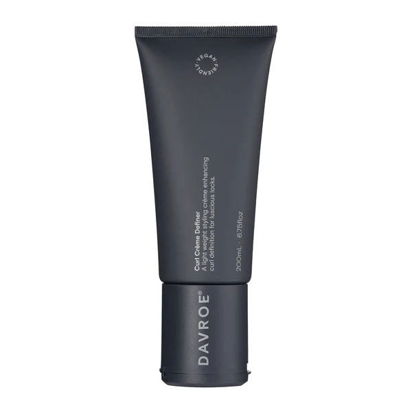 Davroe curl crème definer tube, dark gray, flip-top cap, 200 ml