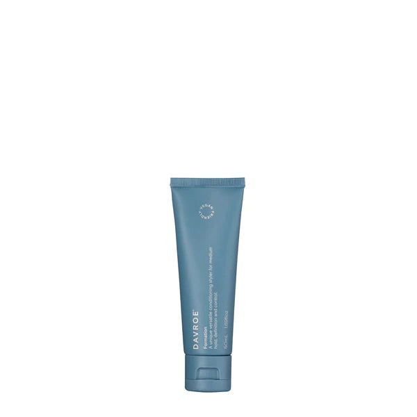 Davroe hair styling lotion in blue squeeze tube with flip-top cap