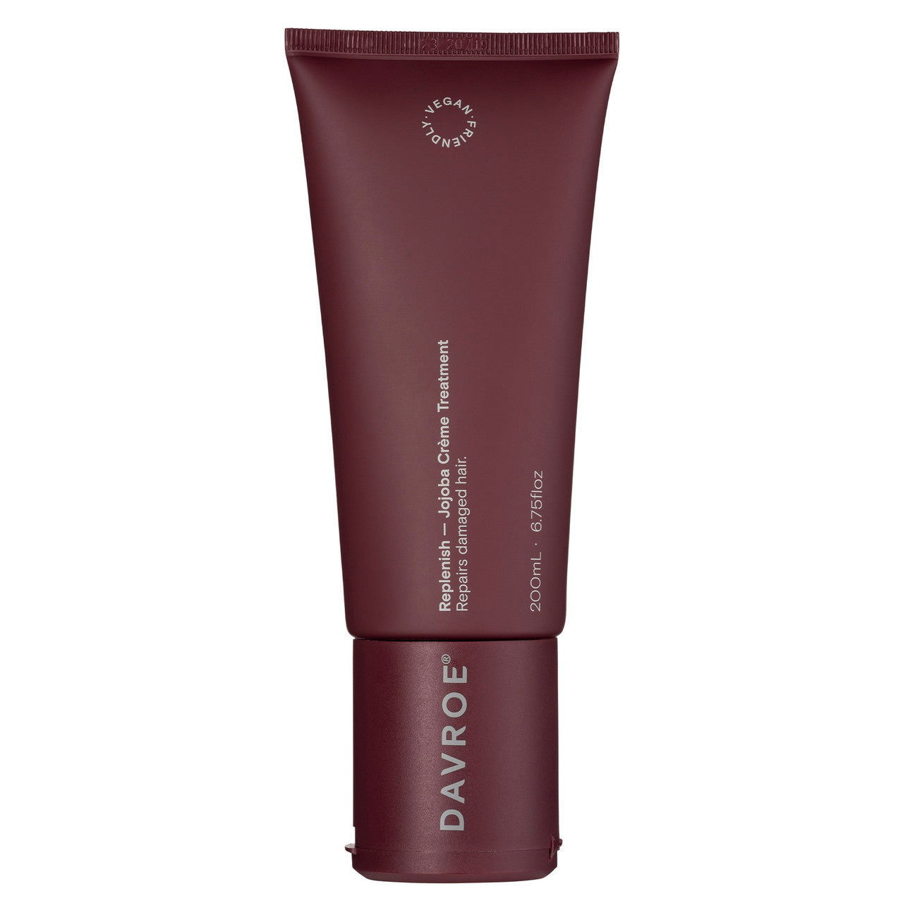 Davroe Replenish jojoba crème treatment in dark maroon squeeze tube, 200 ml