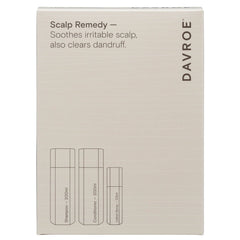 Davroe Scalp Remedy trio pack carton, with product icons and labels