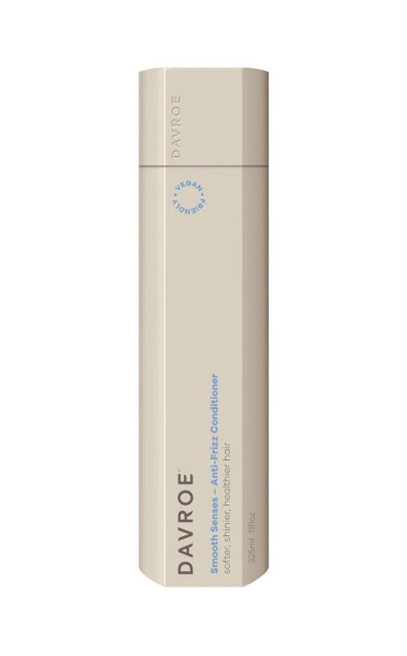 Davroe Smooth Senses anti-frizz conditioner, 325ml bottle with beige label.