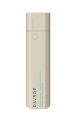 Davroe anti-frizz shampoo bottle, tall beige tube with vertical label