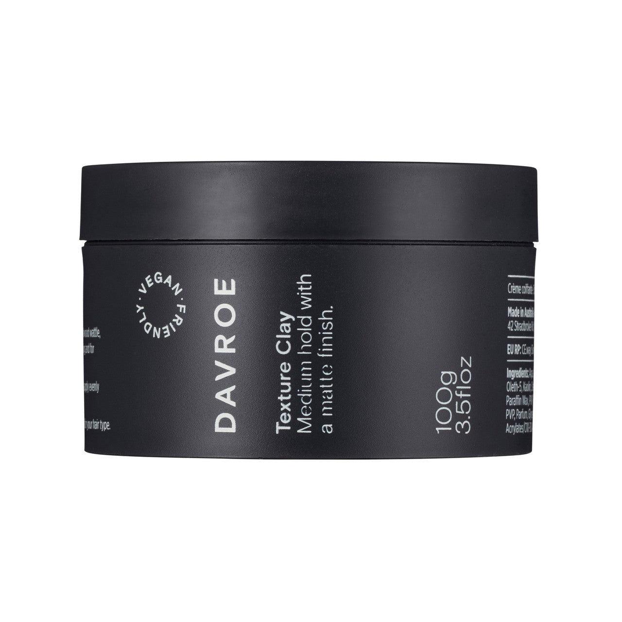 Davroe texture clay jar, dark gray/black 100 g container