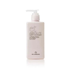 De Lorenzo Absolute Deep Cleanser pump bottle, light beige plastic with white dispenser