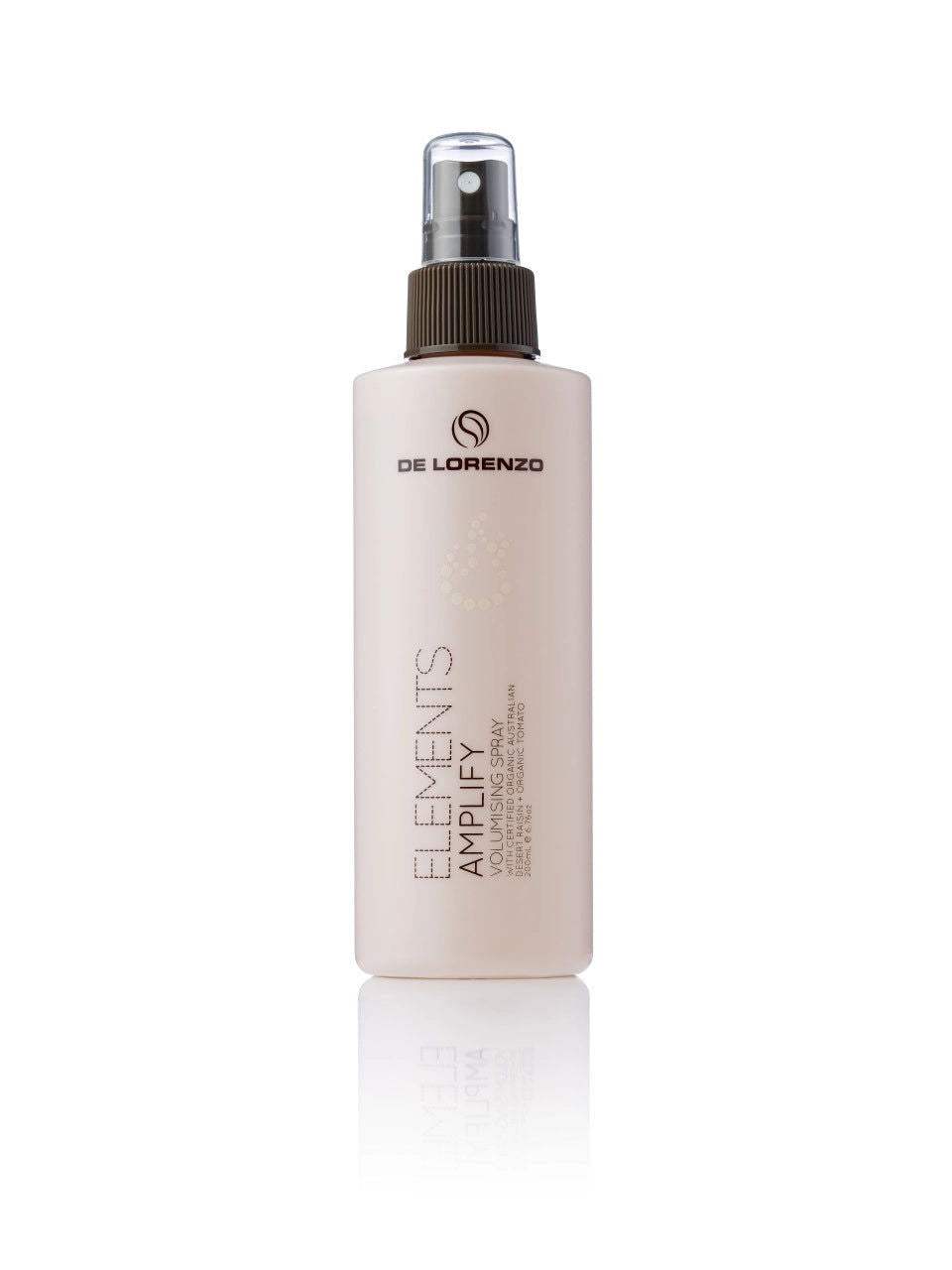 De Lorenzo Amplify 200ml beige spray bottle with pump nozzle and clear cap