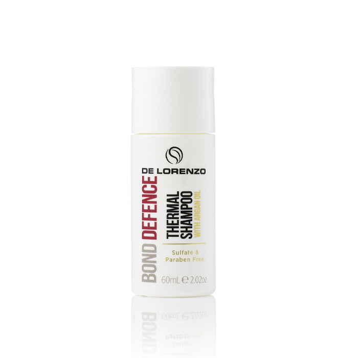 De Lorenzo Bond Defence Thermal Shampoo bottle, 60ml, white cap and label