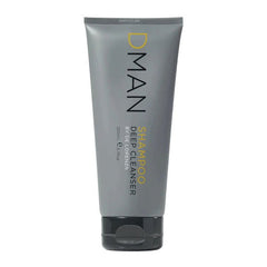 De Lorenzo DMAN deep-cleanser shampoo tube, silver with black nozzle cap