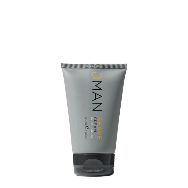 De Lorenzo DMAN shaving cream tube, gray with black pump-style cap