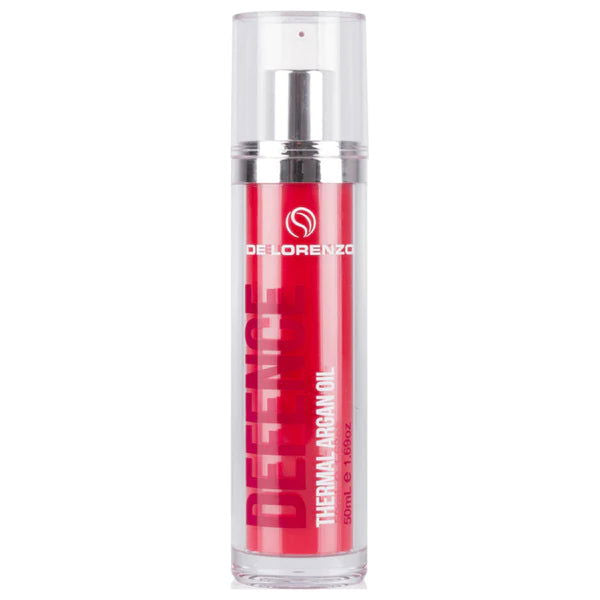 De Lorenzo Defence argan oil bottle, clear cap, red label, 50 ml
