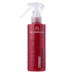 De Lorenzo hair extinguish spray bottle, red, with trigger sprayer and vertical label