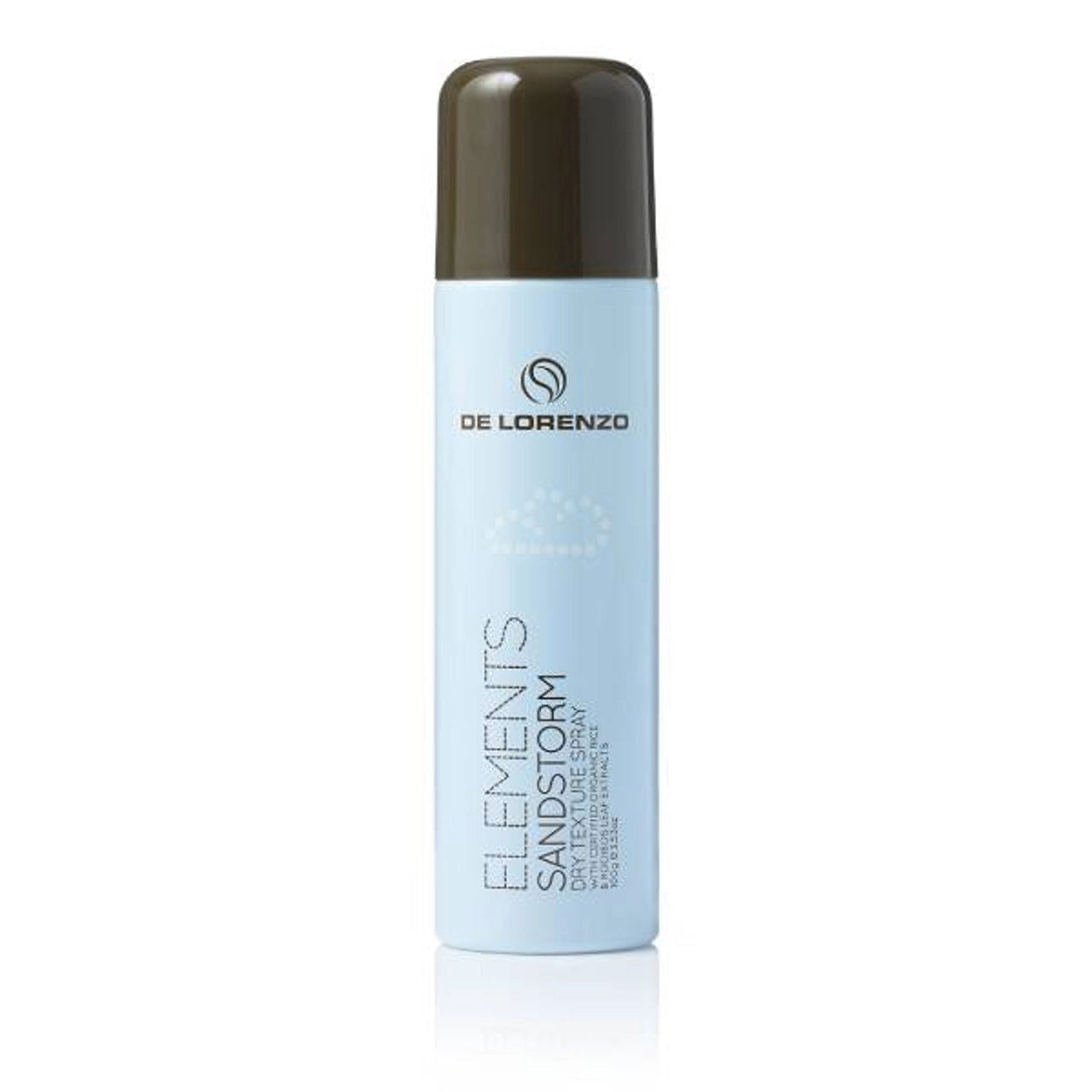 De Lorenzo Elements Sandstorm spray bottle, light blue with dark cap, 100g