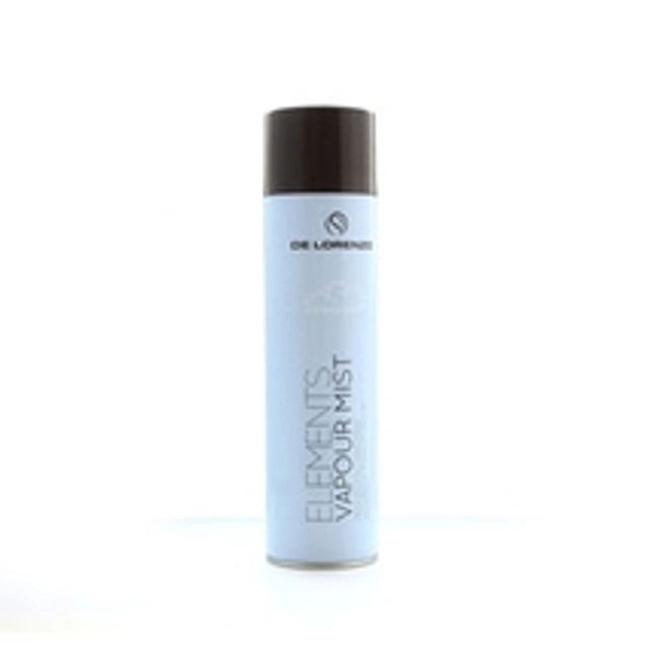 Hair vapour mist spray bottle with black cap and white label