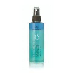 De Lorenzo Elements Ocean Mist spray bottle, teal blue liquid with silver pump cap.