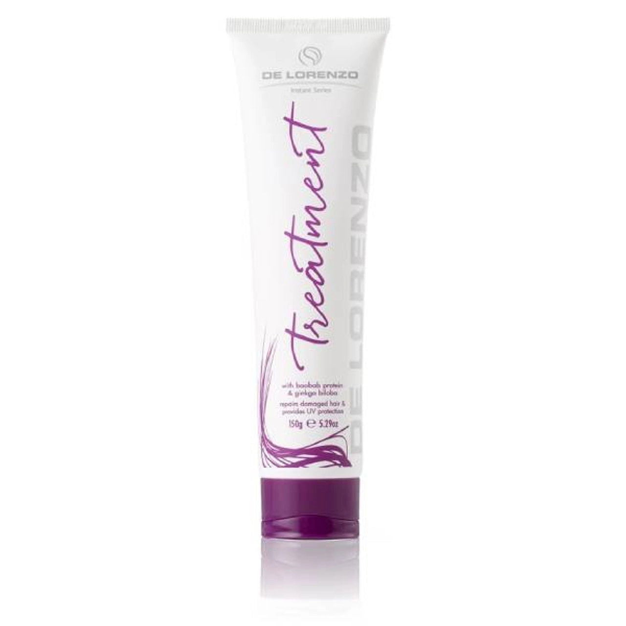 De Lorenzo Instant Rejuven8 hair treatment squeeze tube, white with purple