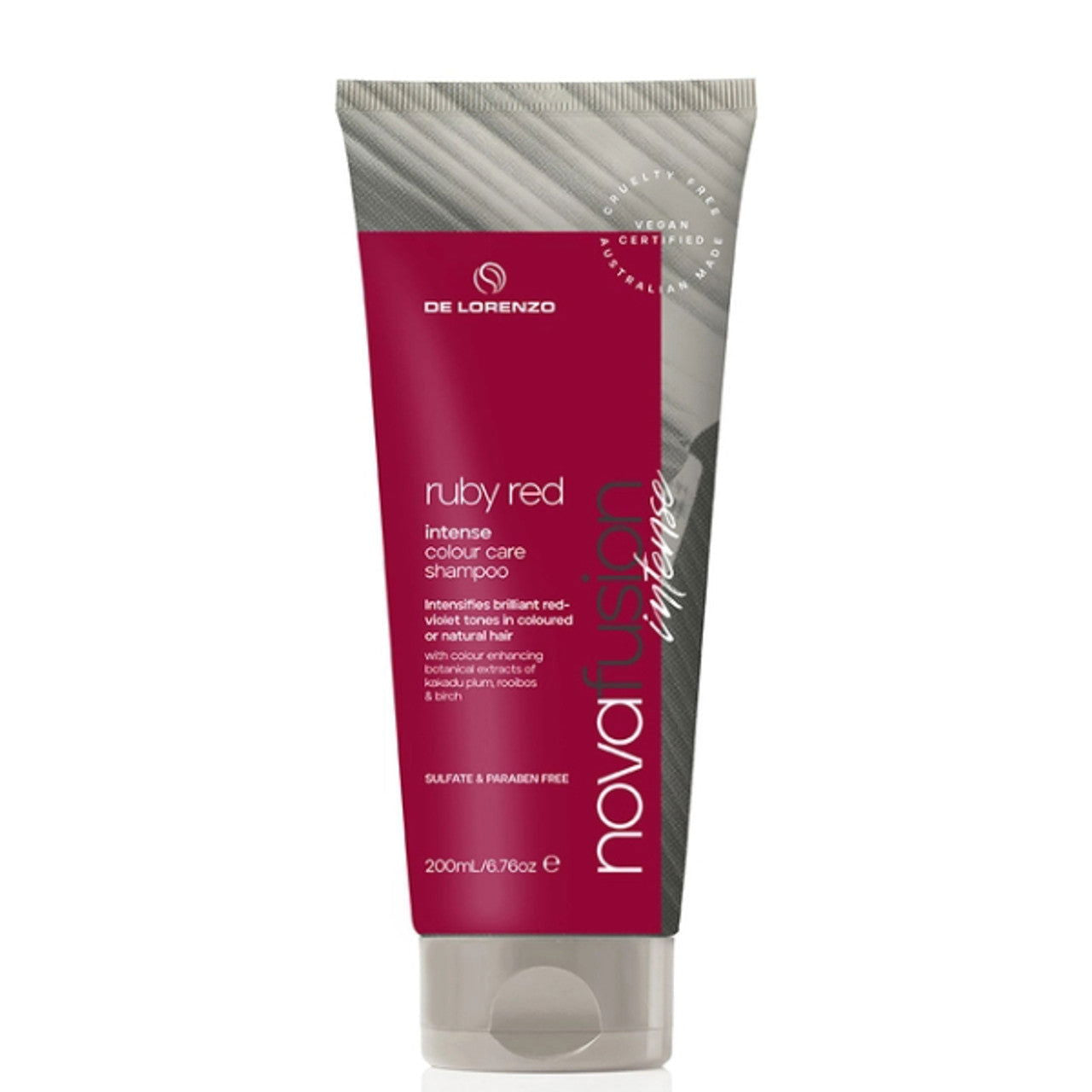 De Lorenzo Novafusion intense shampoo tube, ruby red, 200 ml