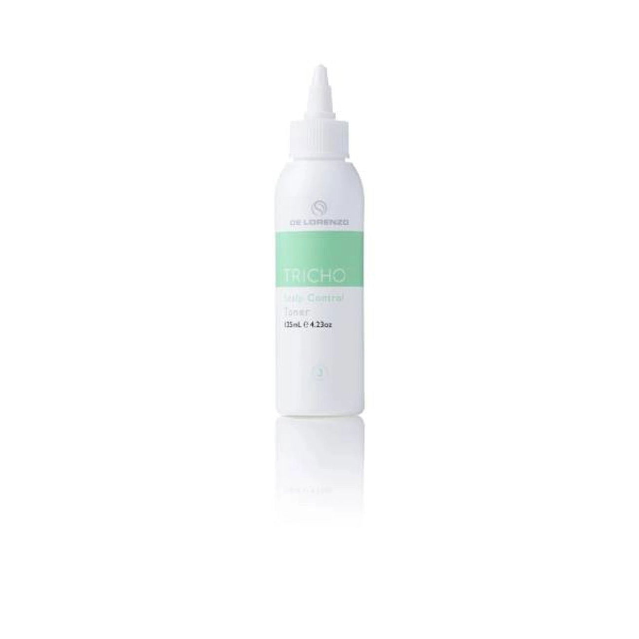 De Lorenzo Tricho scalp control toner bottle with white nozzle, 125 ml