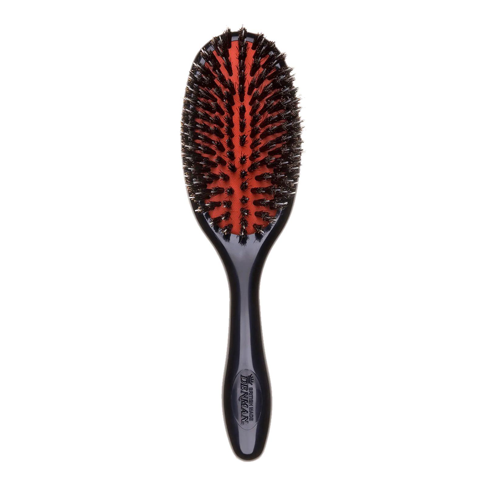 Denman D81M medium style and shine hair brush with red bristles and black handle